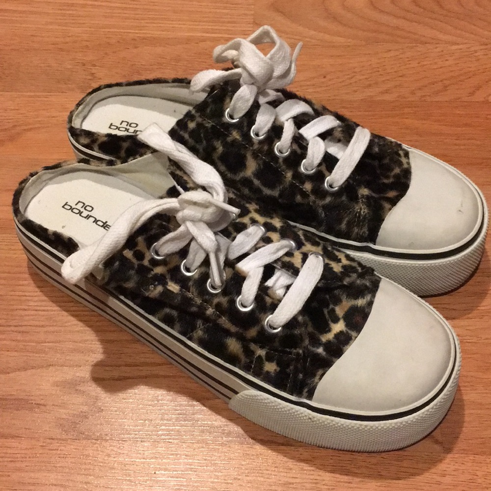 No Boundaries Furry Cheetah Backless SlideOn Shoes